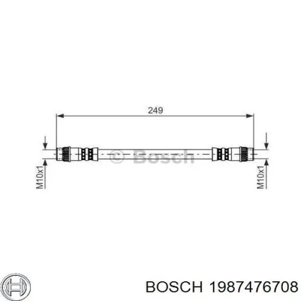 1987476708 Bosch шланг тормозной задний