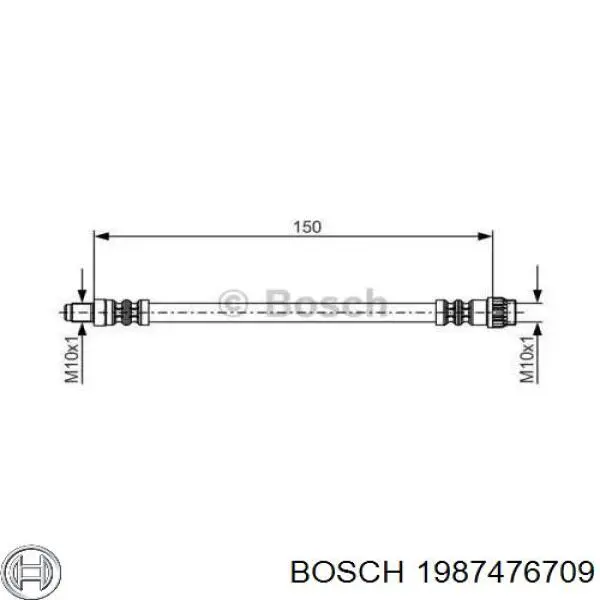1987476709 Bosch шланг тормозной задний