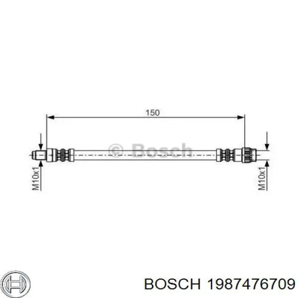 Задний тормозной шланг 1987476709 Bosch