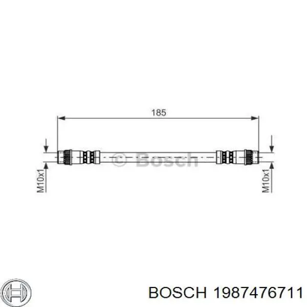 1987476711 Bosch шланг тормозной задний