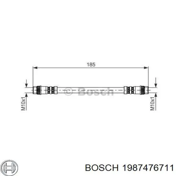 Купить 1987476711 Bosch Шланг тормозной передний, правый