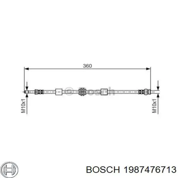 Шланг тормозной передний 1987476713 Bosch