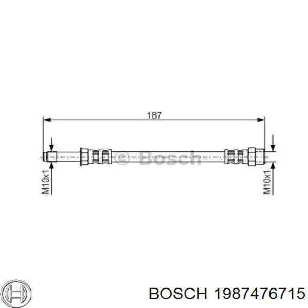 1987476715 Bosch шланг тормозной задний