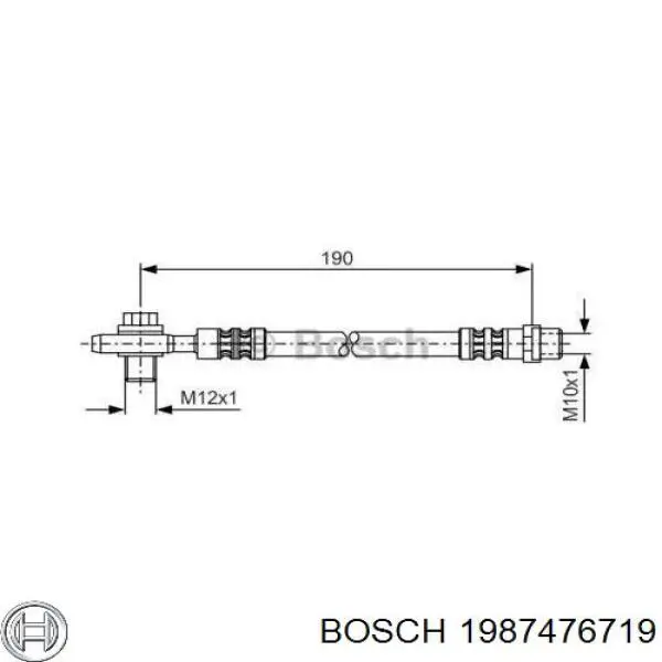 1987476719 Bosch шланг тормозной задний