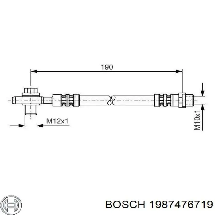 Tubo flexible de frenos trasero 1987476719 Bosch