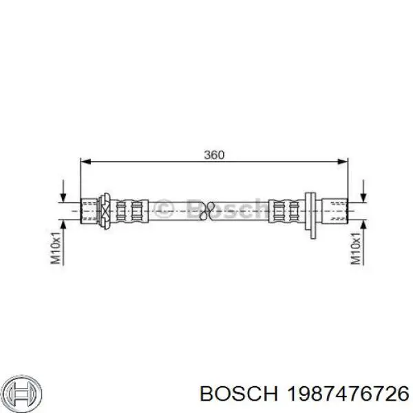 Шланг тормозной задний правый Bosch 1987476726