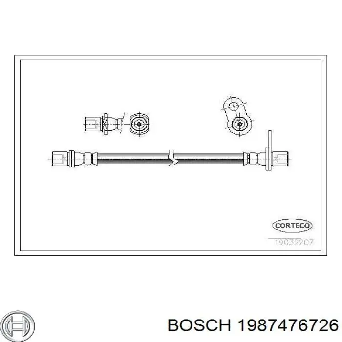 Шланг тормозной задний, правый Bosch 1987476726 цена, от 10.19 USD