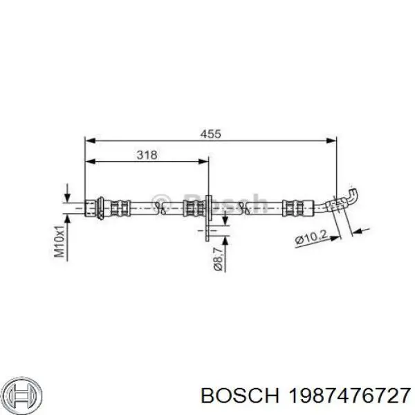 1987476727 Bosch шланг тормозной передний