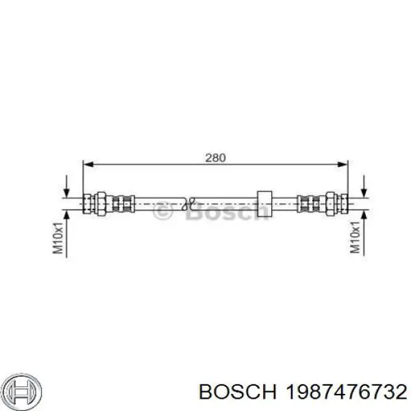 Задний тормозной шланг 1987476732 Bosch