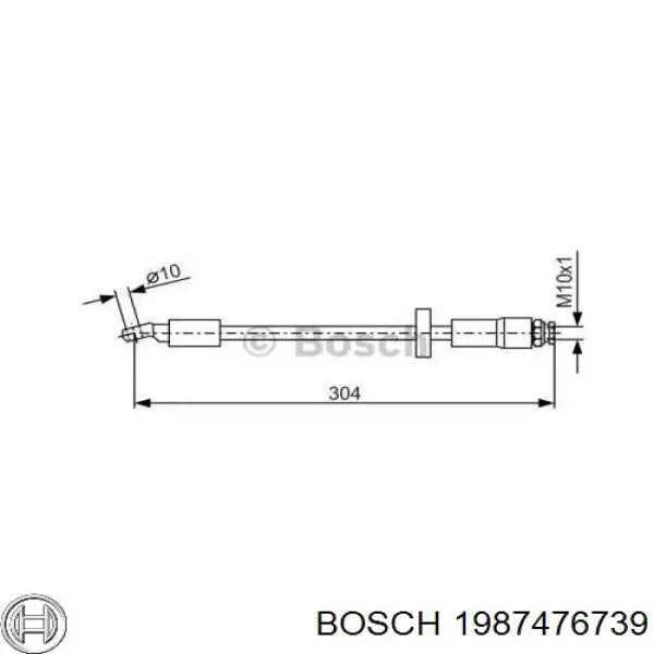 Задний тормозной шланг 1987476739 Bosch