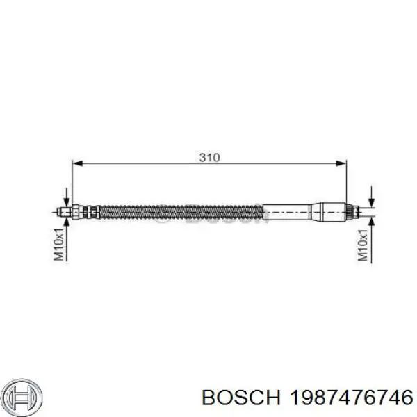 Шланг тормозной передний 1987476746 Bosch