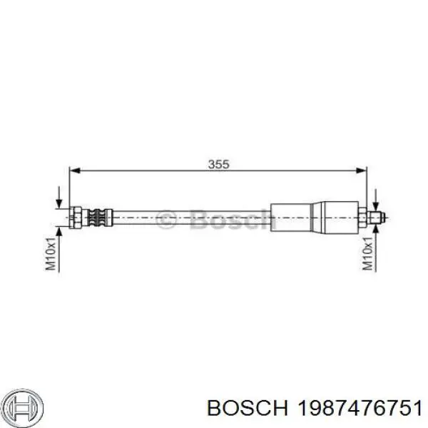 Latiguillo de freno delantero 1987476751 Bosch