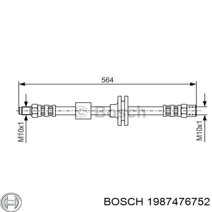 1987476752 Bosch шланг тормозной передний
