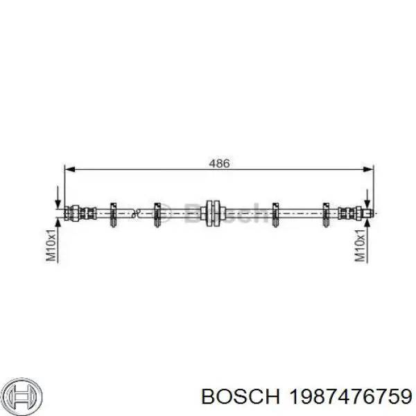 Шланг тормозной передний 1987476759 Bosch