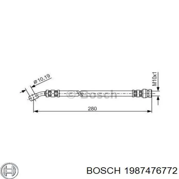 Шланг тормозной передний 1987476772 Bosch