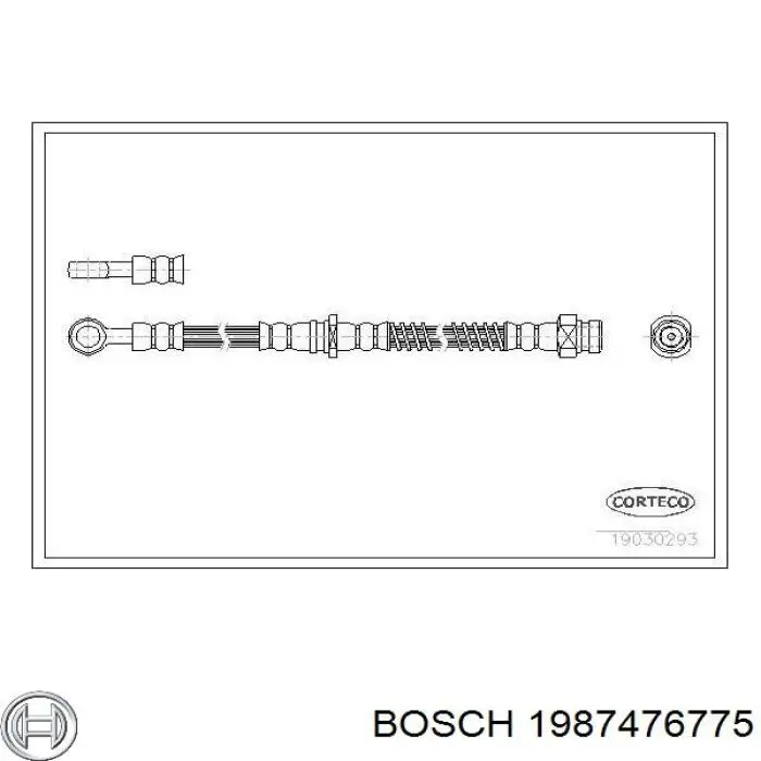Шланг тормозной передний Bosch 1987476775 цена, от 12.67 USD