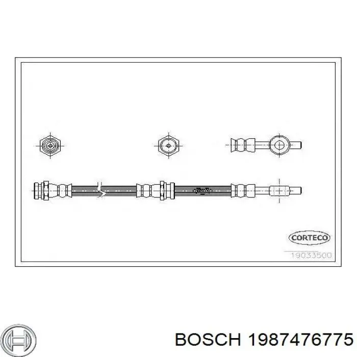 Купить 1987476775 Bosch Шланг тормозной передний