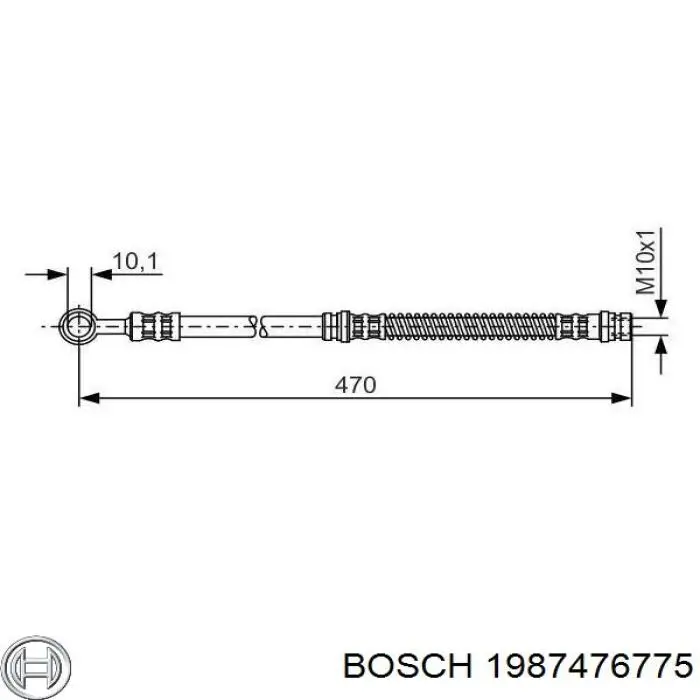 1987476775 Bosch шланг тормозной передний