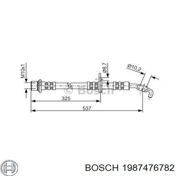 Шланг тормозной передний левый Bosch 1987476782