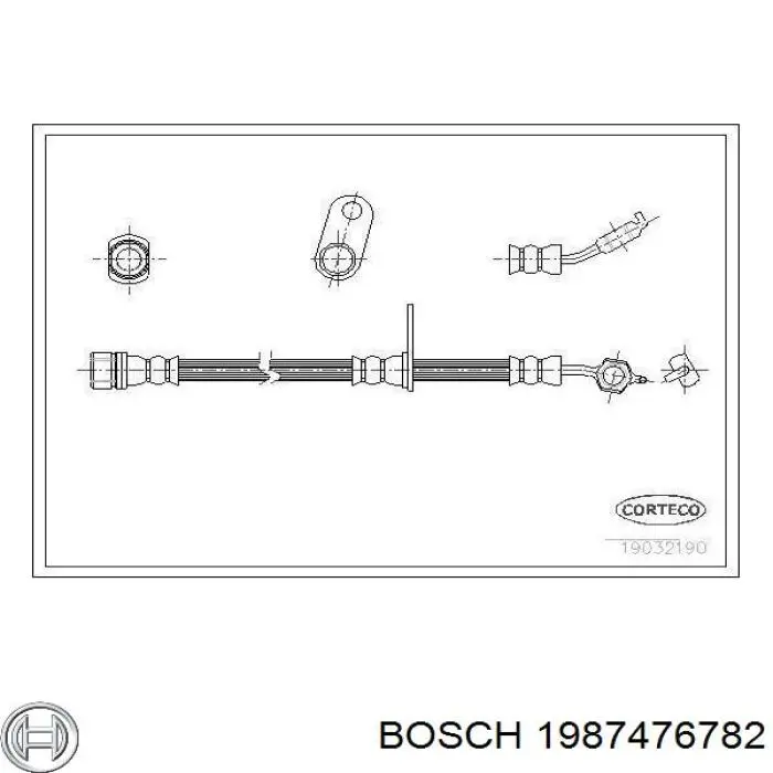 Tubo flexible de frenos delantero izquierdo 1987476782 Bosch