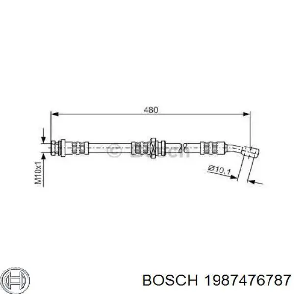 Шланг тормозной передний 1987476787 Bosch