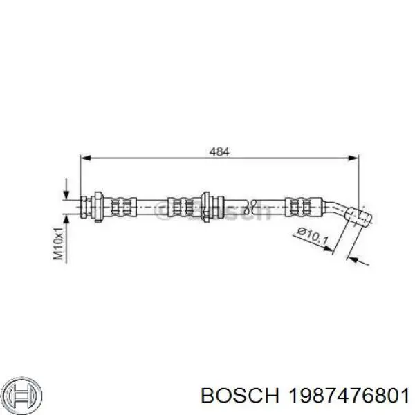 Шланг тормозной передний правый 1987476801 Bosch