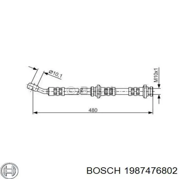 Шланг тормозной передний левый 1987476802 Bosch