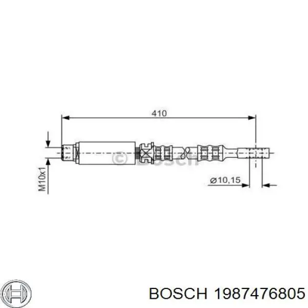Шланг тормозной передний Bosch 1987476805