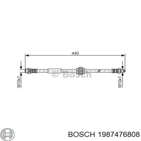 Задний тормозной шланг 1987476808 Bosch