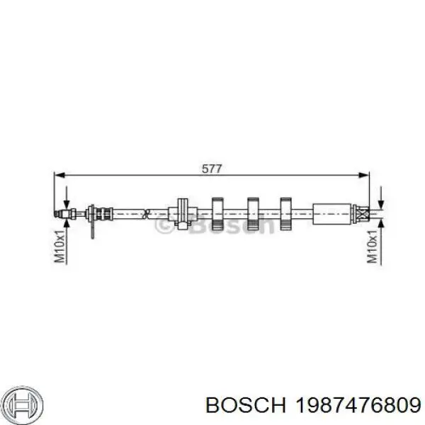 1987476809 Bosch шланг тормозной передний левый