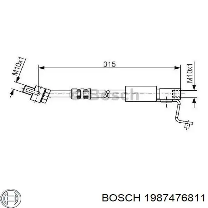 1987476811 Bosch шланг тормозной передний правый