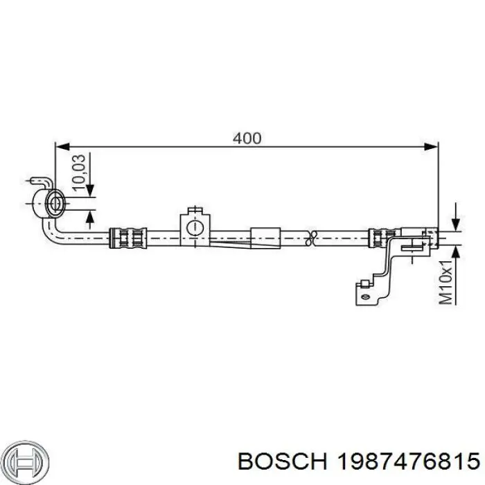 Шланг тормозной передний правый Bosch 1987476815