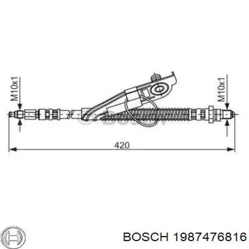 Шланг тормозной передний левый 1987476816 Bosch