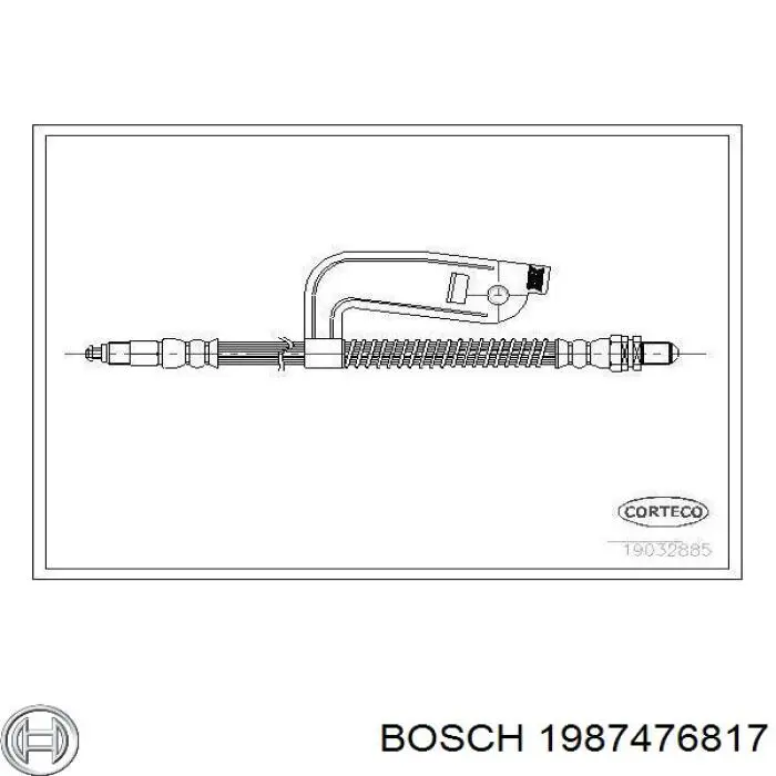 Manguera de freno delantero derecho 1987476817 Bosch