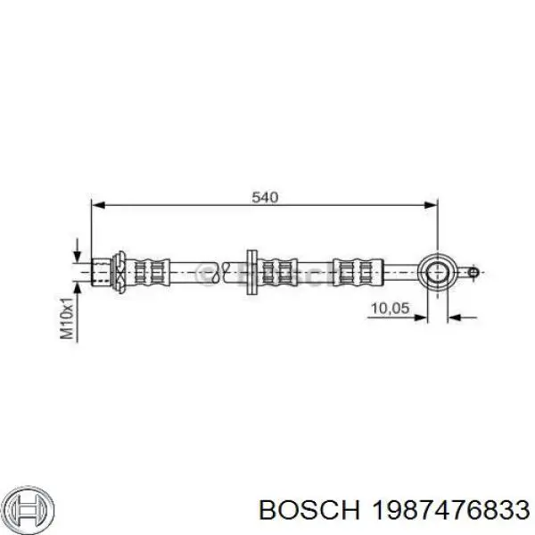 1987476833 Bosch Шланг тормозной передний правый