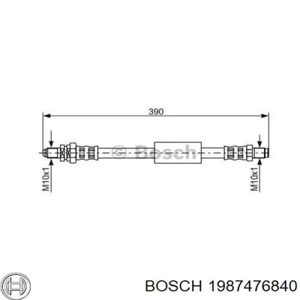 1987476840 Bosch шланг тормозной задний
