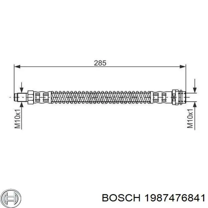 1987476841 Bosch шланг тормозной задний