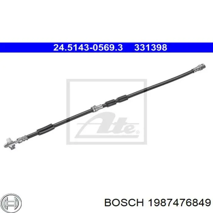 1987476849 Bosch шланг тормозной передний