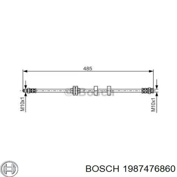 Шланг тормозной передний 1987476860 Bosch