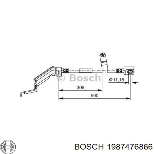 1987476866 Bosch шланг тормозной передний правый
