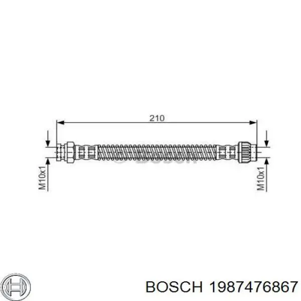 1987476867 Bosch шланг тормозной задний