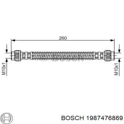 Задний тормозной шланг 1987476869 Bosch