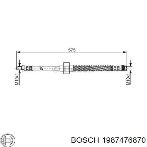 Шланг тормозной передний 1987476870 Bosch