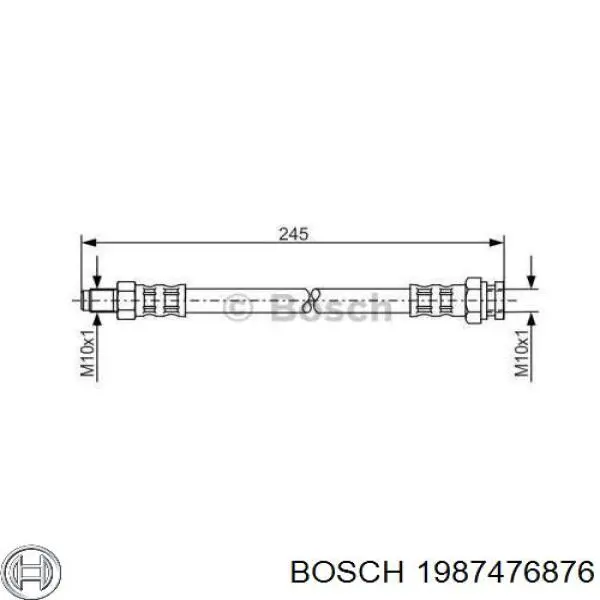 Задний тормозной шланг 1987476876 Bosch