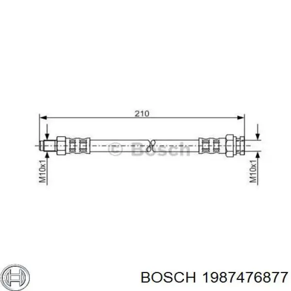 1987476877 Bosch шланг тормозной задний