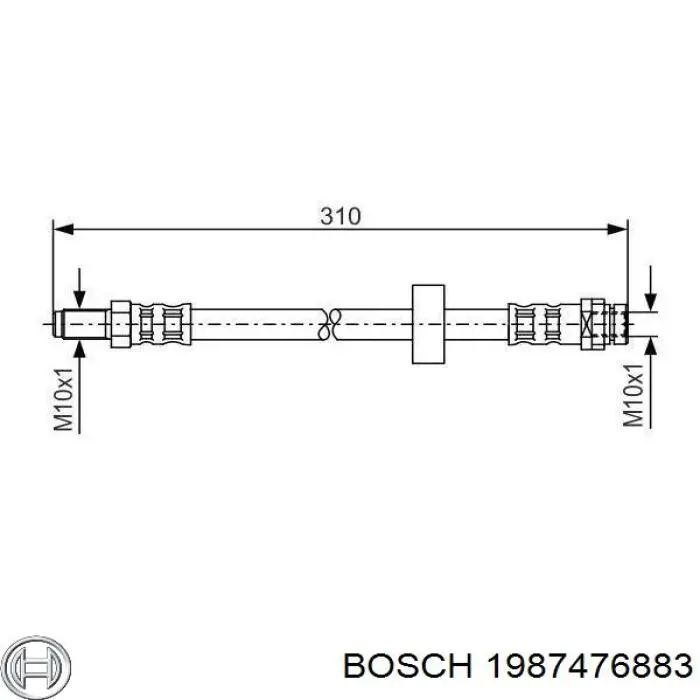 1987476883 Bosch шланг тормозной задний