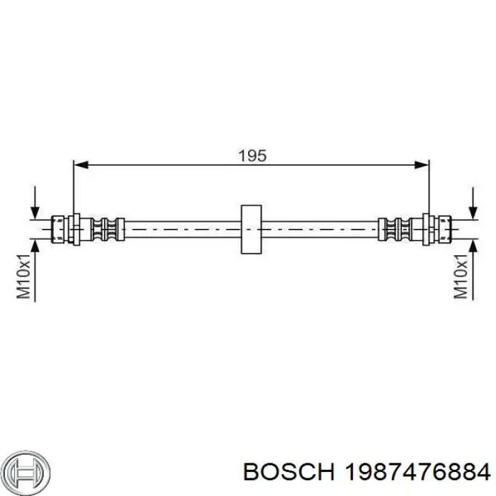 1987476884 Bosch шланг тормозной задний