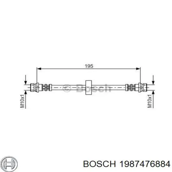 Tubo flexible de frenos trasero 1987476884 Bosch