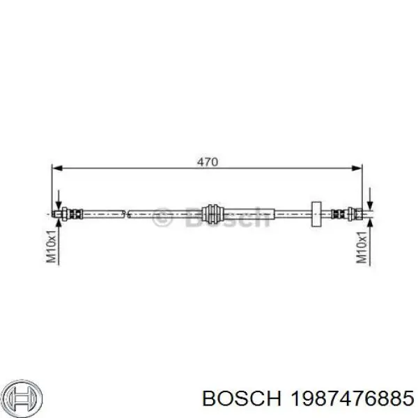 1987476885 Bosch шланг тормозной задний