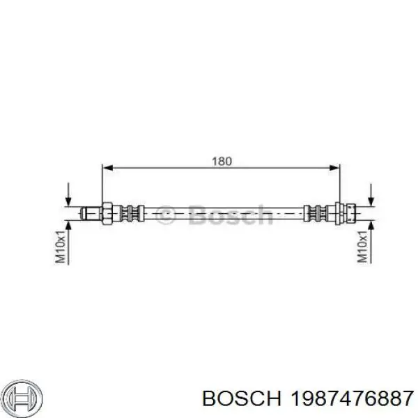 Задний тормозной шланг 1987476887 Bosch